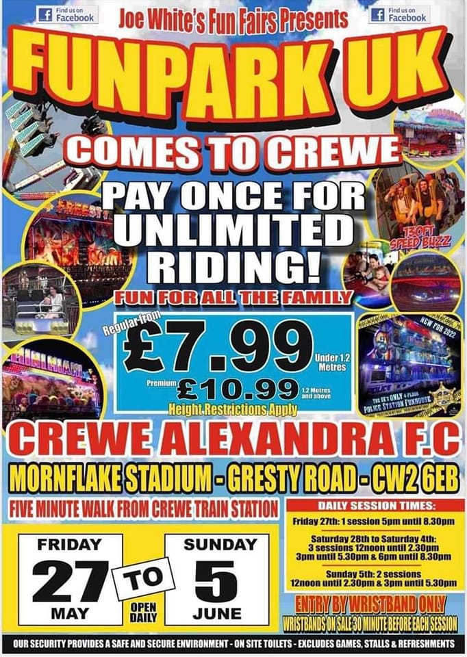 Poster advertising Funpark Uk at Crewe