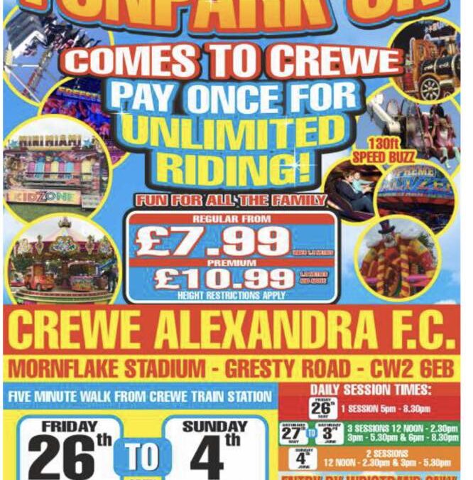 Poster Advertising Crewe Funpark 2023
